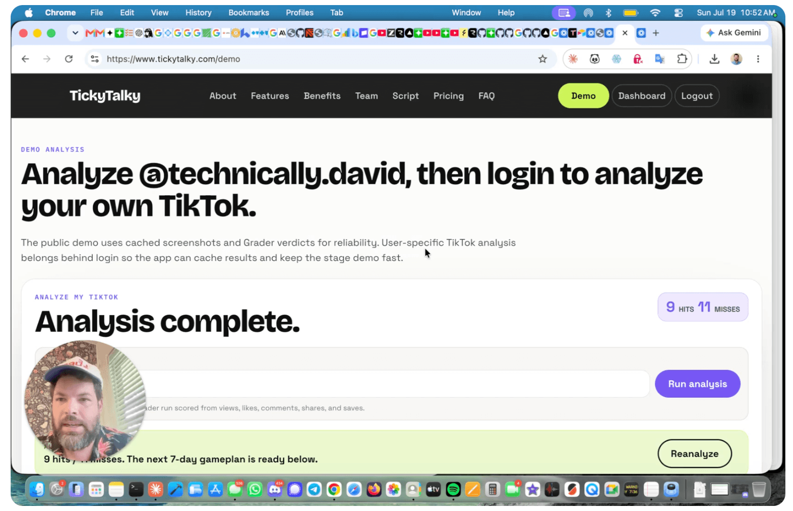 TickyTalky hackathon demo screenshot